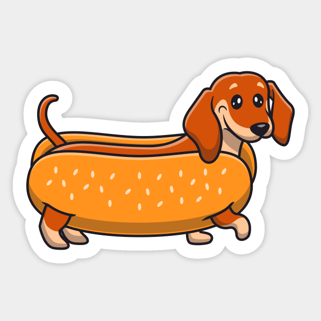 Cute Dachshund Hotdog Sticker by Catalyst Labs